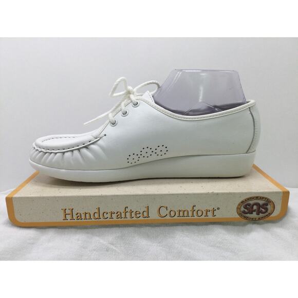 SAS Siesta White Lace Up Loafer Womens 10.5N Comfort Shoes NIB - Picture 2 of 12